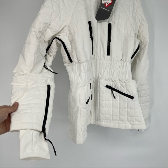Free People All Prepped White Quilted Long Winter Ski Snowboarding Coat L NWT - Picture 3 of 13